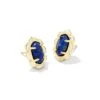 Piper Gold Stud Earrings In Blue Lapis