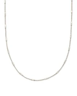 Roll Bar Chain Necklace In Sterling Silver