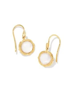 Sage 18k Gold Vermeil Drop Earrings In Ivory Mother-of-Pearl