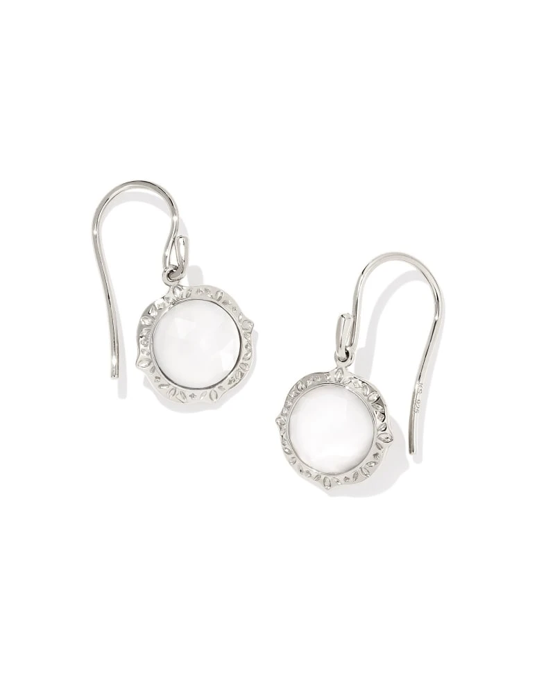 Sage Sterling Silver Drop Earrings In Ivory Mother-of-Pearl 3 Sage Sterling Silver Drop Earrings In Ivory Mother-of-Pearl