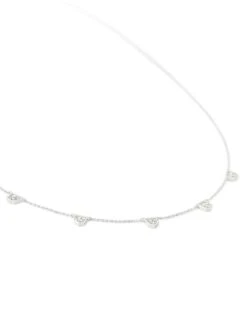 Shannon 14k White Gold Collar Necklace In White Diamond -Kendra Scott Jewelry Store kendra scott shannon necklace 14k white gold white diamond 02 lg