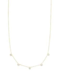 Shannon 14k Yellow Gold Collar Necklace In White Diamond