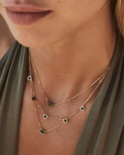 Shannon 14k Yellow Gold Collar Necklace In Black Diamond -Kendra Scott Jewelry Store kendra scott shannon strand necklace 14k yellow gold black diamond 5