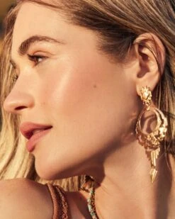 Shiva Statement Earrings In Vintage Gold 7 Shiva Statement Earrings In Vintage Gold -Kendra Scott Jewelry Store kendra scott shiva statement earring vintage gold 00
