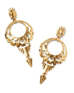 Shiva Statement Earrings In Vintage Gold