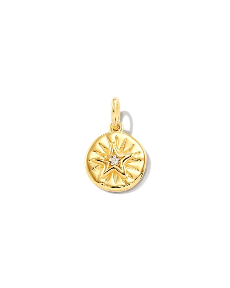 Shooting Star 18k Yellow Gold Vermeil Charm In White Sapphire 3 Shooting Star 18k Yellow Gold Vermeil Charm In White Sapphire