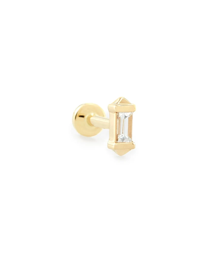 Sianna Mini 14k Yellow Gold Single Stud Earring In White Diamond 3 Sianna Mini 14k Yellow Gold Single Stud Earring In White Diamond
