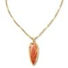 Skylar Vintage Gold Small Long Pendant In Orange Banded Agate -Kendra Scott Jewelry Store kendra scott skylar small long pendant necklace vintage gold orange banded agate 00