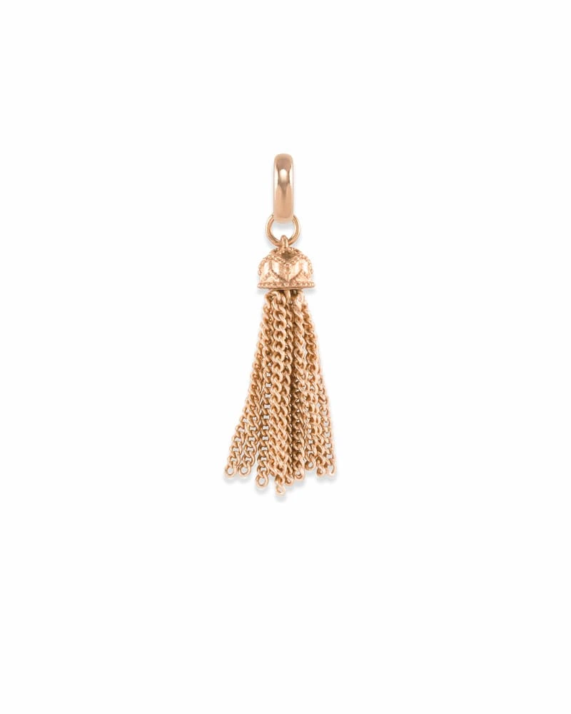 Small Tassel Charm In Rose Gold 3 Small Tassel Charm In Rose Gold