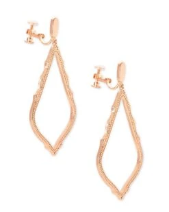 Sophee Clip On Drop Earrings In Rose Gold 7 Sophee Clip On Drop Earrings In Rose Gold -Kendra Scott Jewelry Store kendra scott sophee earring rose gold na 01 lg