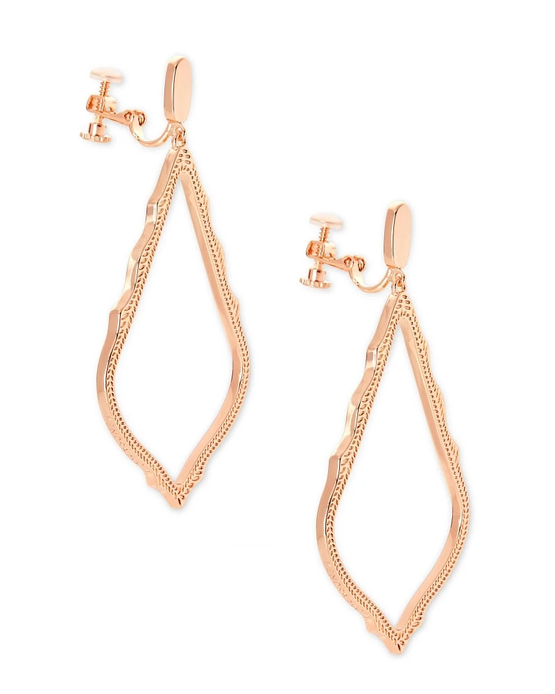 Sophee Clip On Drop Earrings In Rose Gold 5 Sophee Clip On Drop Earrings In Rose Gold - Image 3