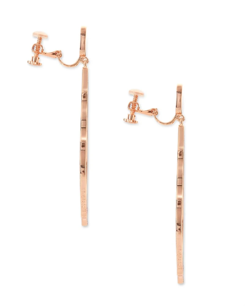 Sophee Clip On Drop Earrings In Rose Gold 4 Sophee Clip On Drop Earrings In Rose Gold - Image 2