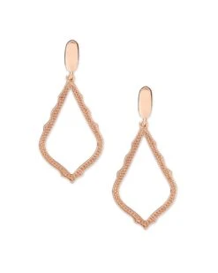 Sophia Clip On Drop Earrings In Rose Gold