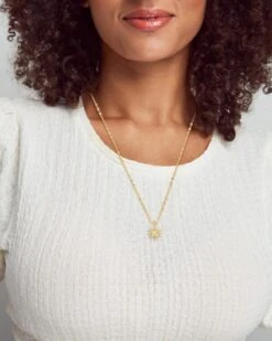 Star Charm Pendant Necklace In Gold -Kendra Scott Jewelry Store kendra scott starbust charm pendant necklace yellow gold 03 lg