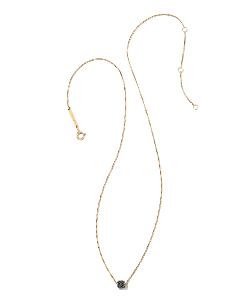 Stella 14k Yellow Gold Pendant Necklace In Black Diamond 5 Stella 14k Yellow Gold Pendant Necklace In Black Diamond - Image 4