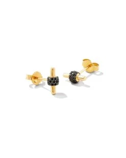 Stella 14k Yellow Gold Stud Earrings In Black Diamond -Kendra Scott Jewelry Store kendra scott stella stud earrings 14k yellow gold black diamond 01