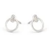 Tegan 14k White Gold Stud Earrings In White Diamond