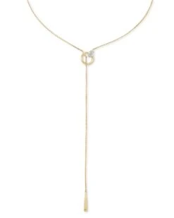 Tegan 14k Yellow Gold Y Necklace In White Diamond -Kendra Scott Jewelry Store kendra scott tegan y necklace 14k yellow gold white diamond 01 lg