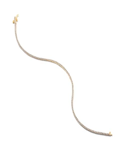 14k Yellow Gold Tennis Bracelet In White Diamond