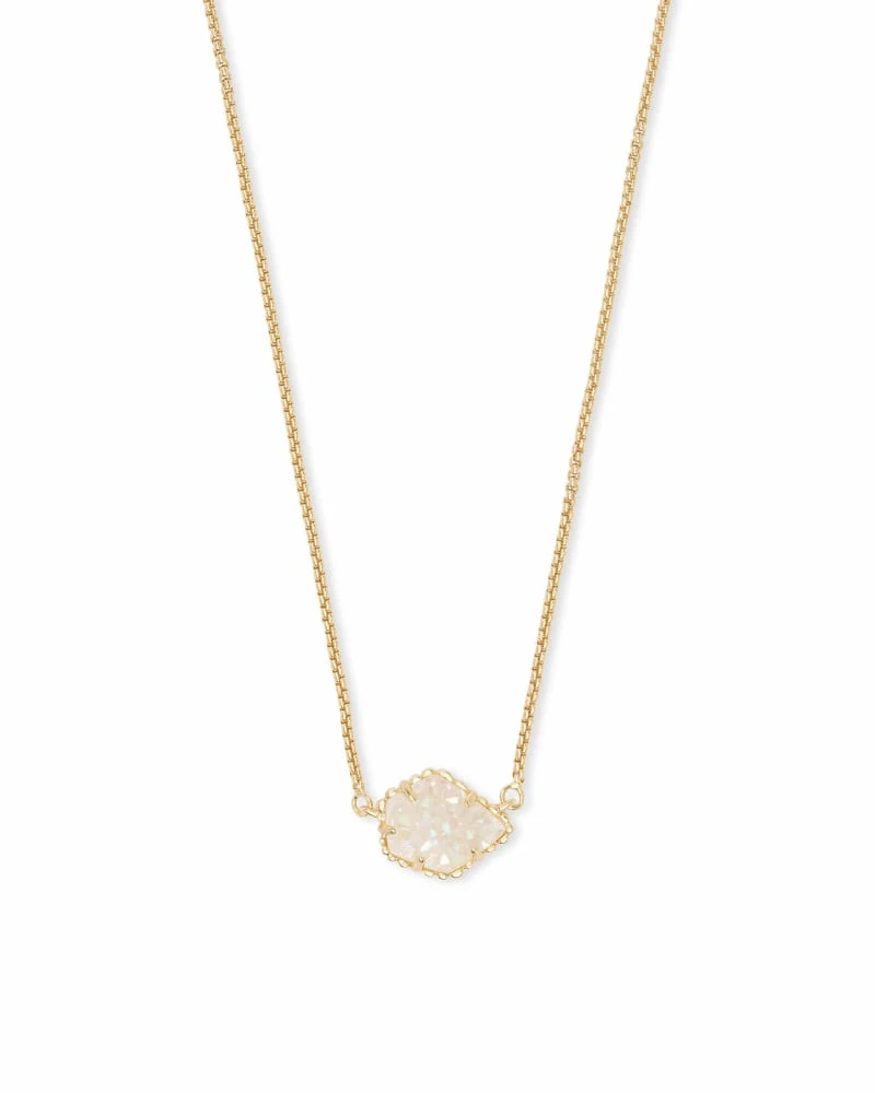 Tess Gold Pendant Necklace In Iridescent Drusy 3 Tess Gold Pendant Necklace In Iridescent Drusy