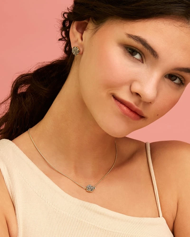 Tessa Silver Stud Earrings In Platinum Drusy 4 Tessa Silver Stud Earrings In Platinum Drusy - Image 2