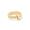 Tia 18k Gold Vermeil Band Ring In White Sapphire