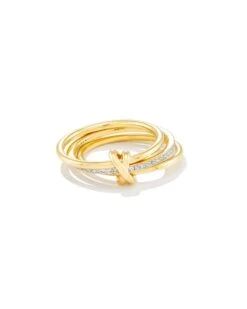 Tia 18k Gold Vermeil Band Ring In White Sapphire -Kendra Scott Jewelry Store kendra scott tia band ring 18k yellow gold vermeil wt sapphire 01