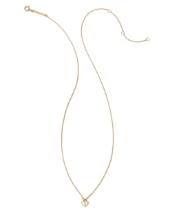 Tiny Heart Padlock 14k Yellow Gold Pendant Necklace In White Diamond -Kendra Scott Jewelry Store kendra scott tiny heart padlock necklace 14k yellow gold white diamond 01