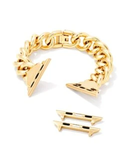 Whitley Chain Watch Band In Gold Tone Stainless Steel -Kendra Scott Jewelry Store kendra scott whitley chain watch band gold 02
