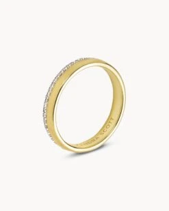 Whitney 14k Yellow Gold Band Ring In White Diamond -Kendra Scott Jewelry Store kendra scott whitney band ring 14k yellow gold white diamond 01