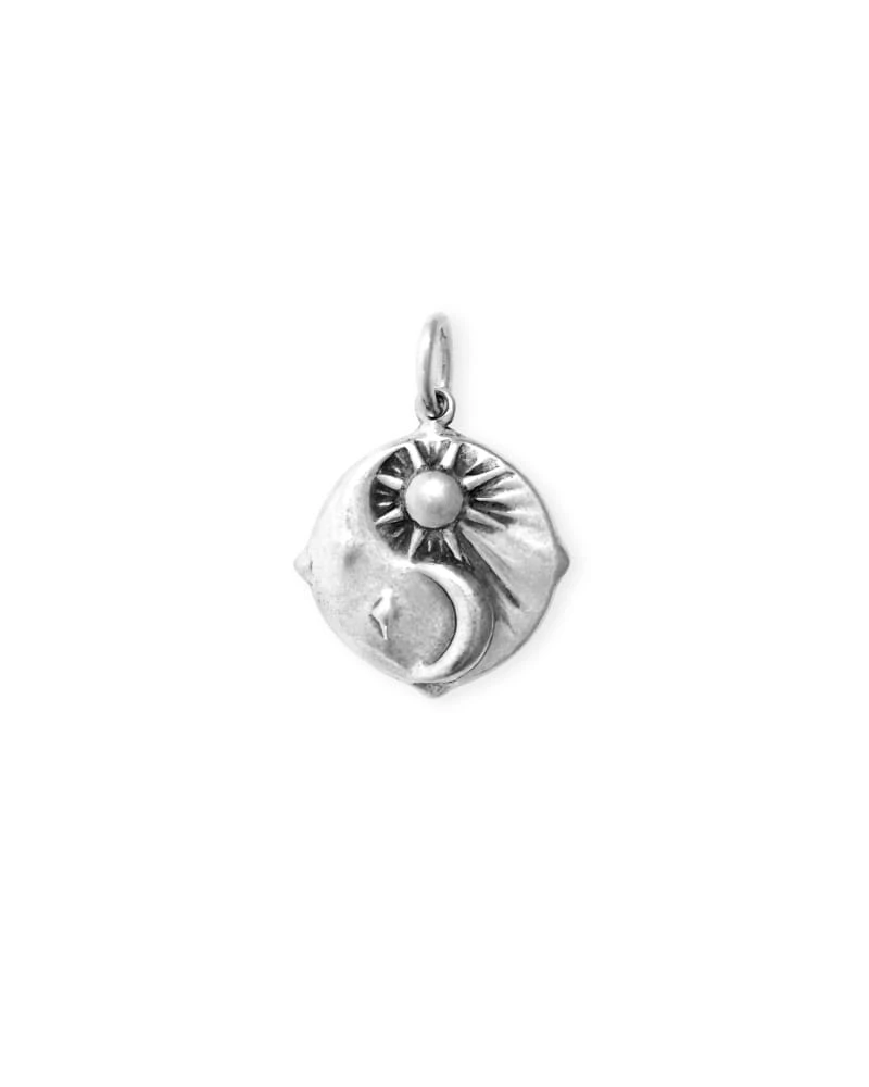 Sun & Moon Charm In Oxidized Sterling Silver 3 Sun & Moon Charm In Oxidized Sterling Silver