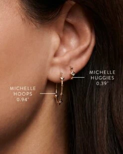 Michelle 14k Yellow Gold Hoop Earrings In White Diamond -Kendra Scott Jewelry Store michelle